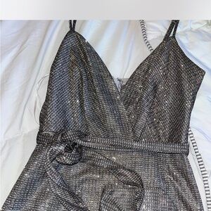 Luxxel Glittering Black and Silver Dress